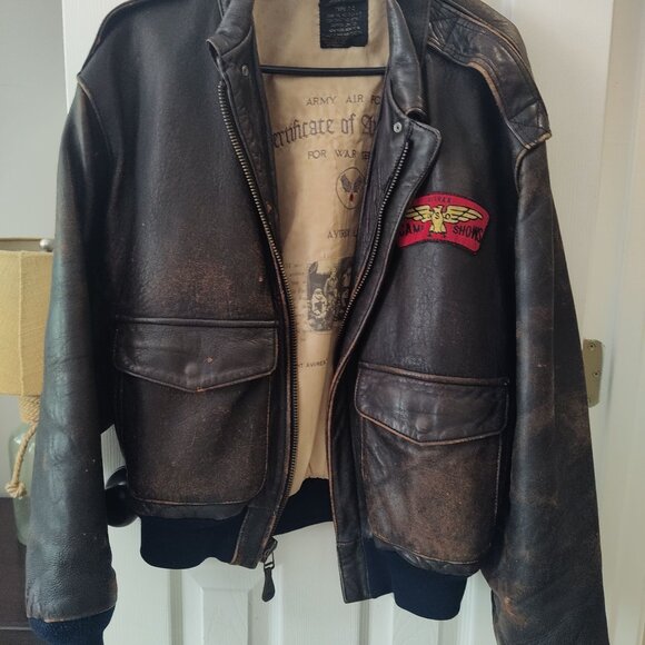 US Army Air Forces Real Leather Bomber Jacket - Picture 8 of 16